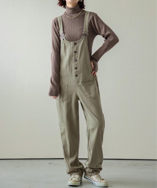 SUGAR BISKET（シュガービスケット）の「デニムサロペット（サロペット/オーバーオール・レディース・ホワイト/ライトブルー/ブラック/ブラウン/オリーブ/オレンジ/ダークブルー・M/L/XL）」の4枚目の写真