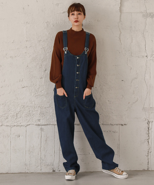 SUGAR BISKET（シュガービスケット）の「デニムサロペット（サロペット/オーバーオール・レディース・ホワイト/ライトブルー/ブラック/ブラウン/オリーブ/オレンジ/ダークブルー・M/L/XL）」の22枚目の写真