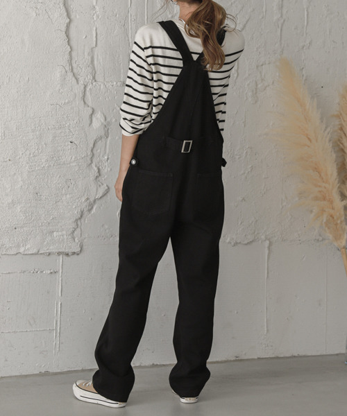 SUGAR BISKET（シュガービスケット）の「デニムサロペット（サロペット/オーバーオール・レディース・ホワイト/ライトブルー/ブラック/ブラウン/オリーブ/オレンジ/ダークブルー・M/L/XL）」の8枚目の写真