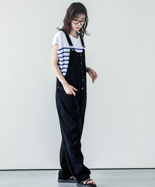 SUGAR BISKET（シュガービスケット）の「デニムサロペット（サロペット/オーバーオール・レディース・ホワイト/ライトブルー/ブラック/ブラウン/オリーブ/オレンジ/ダークブルー・M/L/XL）」の15枚目の写真