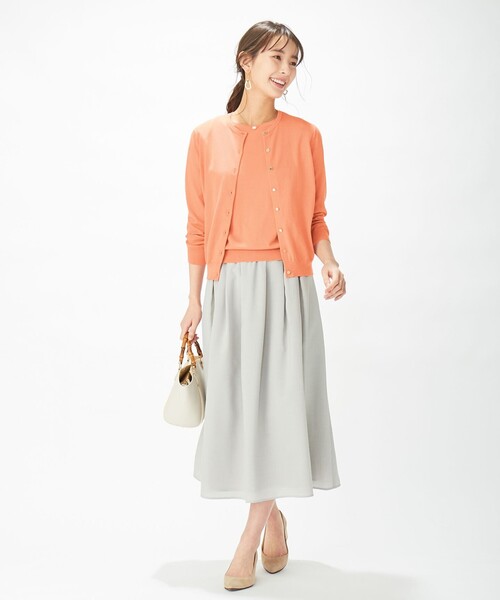 J.PRESS(ジェイプレス)の「【洗える】KNIT BASIC SSクルーネック カーディガン(カーディガン/ボレロ・レディース・ホワイト系1/ライトグレー系/ネイビー系/サックスブルー系・MEDIUM/LARGE)」の7枚目の写真