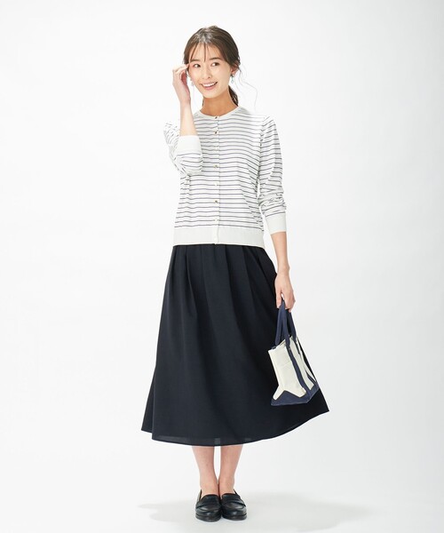 J.PRESS(ジェイプレス)の「【洗える】KNIT BASIC SSクルーネック カーディガン(カーディガン/ボレロ・レディース・ホワイト系1/ライトグレー系/ネイビー系/サックスブルー系・MEDIUM/LARGE)」の11枚目の写真
