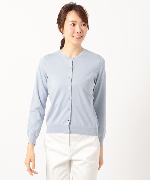 J.PRESS(ジェイプレス)の「【洗える】KNIT BASIC SSクルーネック カーディガン(カーディガン/ボレロ・レディース・ホワイト系1/ライトグレー系/ネイビー系/サックスブルー系・MEDIUM/LARGE)」の13枚目の写真