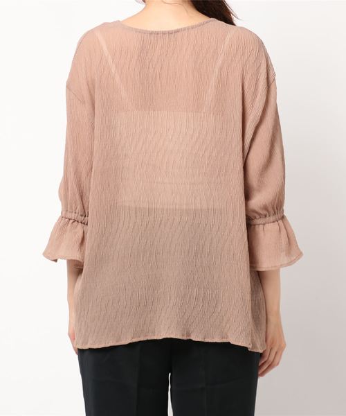 KOBE LETTUCE（コウベレタス）の「シェルボタンシアー楊柳ブラウス（シャツ/ブラウス・レディース・ブラック/ブルー/アイボリー/マスタード/ピンクベージュ・FREE）」の11枚目の写真