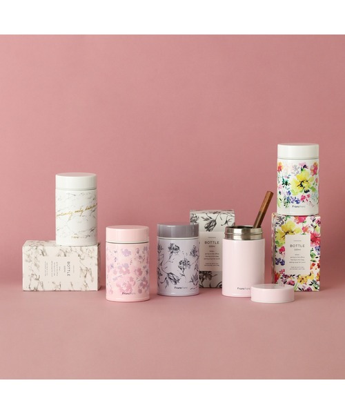 セール】シュシュ ボトル 220ml フラワー ピンク（キッチンツール