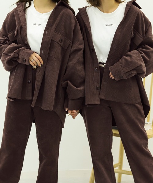 PairPair(ペアペア)の「コーデュロイCPOジャケット(セットアップ/ユニセックス)(ブルゾン・レディース・アイボリー/モカ・FREE)」の13枚目の写真