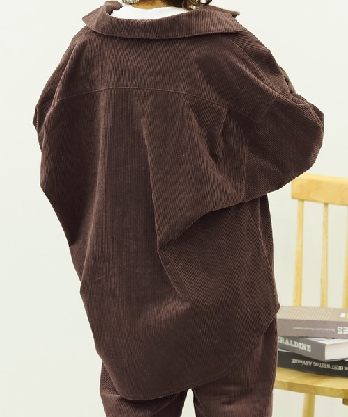 PairPair(ペアペア)の「コーデュロイCPOジャケット(セットアップ/ユニセックス)(ブルゾン・レディース・アイボリー/モカ・FREE)」の16枚目の写真