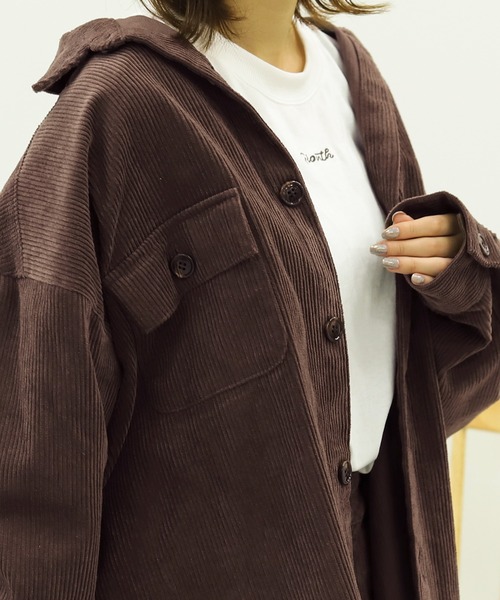 PairPair(ペアペア)の「コーデュロイCPOジャケット(セットアップ/ユニセックス)(ブルゾン・レディース・アイボリー/モカ・FREE)」の21枚目の写真
