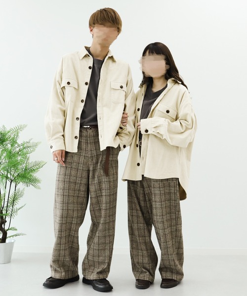 PairPair(ペアペア)の「コーデュロイCPOジャケット(セットアップ/ユニセックス)(ブルゾン・レディース・アイボリー/モカ・FREE)」の8枚目の写真