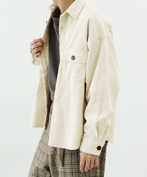 PairPair(ペアペア)の「コーデュロイCPOジャケット(セットアップ/ユニセックス)(ブルゾン・レディース・アイボリー/モカ・FREE)」の10枚目の写真