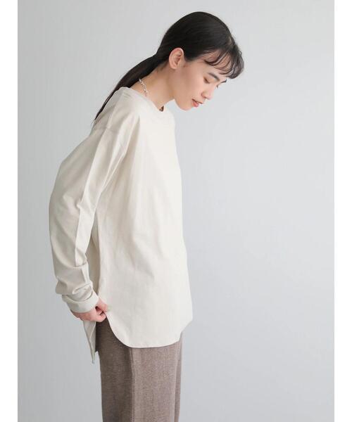 AMERICAN HOLIC（アメリカンホリック）の「ロングスリーブ裾ラウンドカットプルオーバー　＊●（Tシャツ/カットソー・レディース・ブラック/グレー/キャメル/アイボリー・FREE）」の5枚目の写真