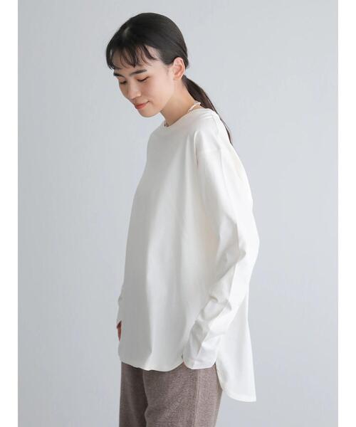 AMERICAN HOLIC（アメリカンホリック）の「ロングスリーブ裾ラウンドカットプルオーバー　＊●（Tシャツ/カットソー・レディース・ブラック/グレー/キャメル/アイボリー・FREE）」の2枚目の写真