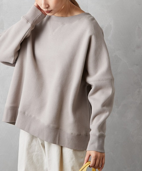 PUAL CE CIN(ピュアルセシン)の「裏起毛プルオーバー(Tシャツ/カットソー・レディース・グレイッシュベージュ/ブラック/チャコール/ダークブラウン/モカ・FREE)」の5枚目の写真