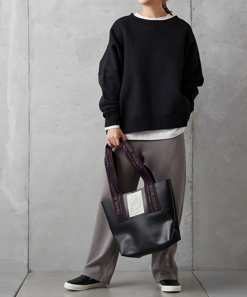 PUAL CE CIN(ピュアルセシン)の「裏起毛プルオーバー(Tシャツ/カットソー・レディース・グレイッシュベージュ/ブラック/チャコール/ダークブラウン/モカ・FREE)」の1枚目の写真
