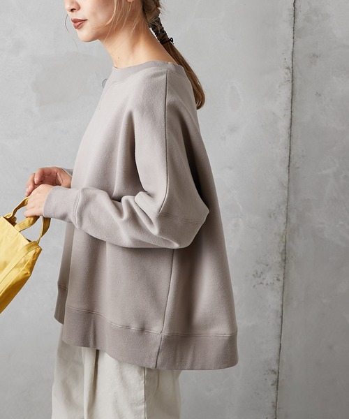 PUAL CE CIN(ピュアルセシン)の「裏起毛プルオーバー(Tシャツ/カットソー・レディース・グレイッシュベージュ/ブラック/チャコール/ダークブラウン/モカ・FREE)」の10枚目の写真