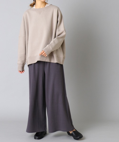 PUAL CE CIN(ピュアルセシン)の「裏起毛プルオーバー(Tシャツ/カットソー・レディース・グレイッシュベージュ/ブラック/チャコール/ダークブラウン/モカ・FREE)」の6枚目の写真
