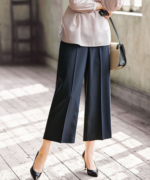 セール ストレッチ素材ベルト付ワイドパンツ股下５７cm その他パンツ Belluna ベルーナ のファッション通販 Zozotown