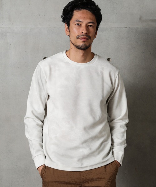MEN'S BIGI(メンズビギ)の「サーフタイダイニット(Tシャツ/カットソー・メンズ・ライトグレー/サックスブルー/ベージュ・02/01/03)」の6枚目の写真