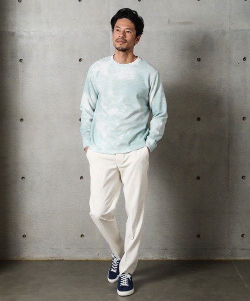MEN'S BIGI(メンズビギ)の「サーフタイダイニット(Tシャツ/カットソー・メンズ・ライトグレー/サックスブルー/ベージュ・02/01/03)」の9枚目の写真