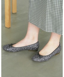 ラウンドトゥ フラット バレエシューズ グリッターシリーズ