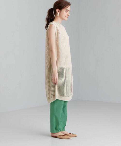 green label relaxing（グリーンレーベルリラクシング）の「FM  メッシュ バック スリット ワンピース（ワンピース・レディース・ブラウン/ナチュラル・FREE）」の4枚目の写真