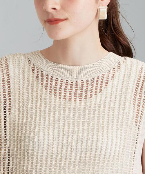 green label relaxing（グリーンレーベルリラクシング）の「FM  メッシュ バック スリット ワンピース（ワンピース・レディース・ブラウン/ナチュラル・FREE）」の6枚目の写真