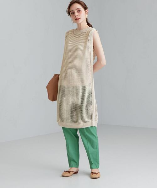 green label relaxing（グリーンレーベルリラクシング）の「FM  メッシュ バック スリット ワンピース（ワンピース・レディース・ブラウン/ナチュラル・FREE）」の18枚目の写真