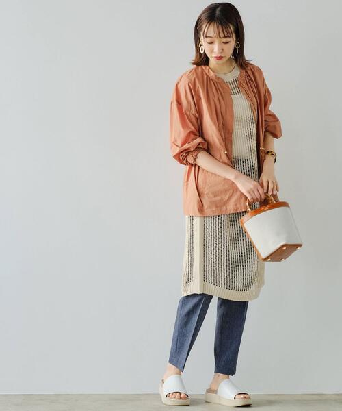 green label relaxing（グリーンレーベルリラクシング）の「FM  メッシュ バック スリット ワンピース（ワンピース・レディース・ブラウン/ナチュラル・FREE）」の21枚目の写真