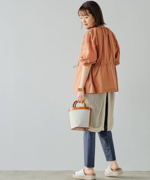 green label relaxing（グリーンレーベルリラクシング）の「FM  メッシュ バック スリット ワンピース（ワンピース・レディース・ブラウン/ナチュラル・FREE）」の22枚目の写真