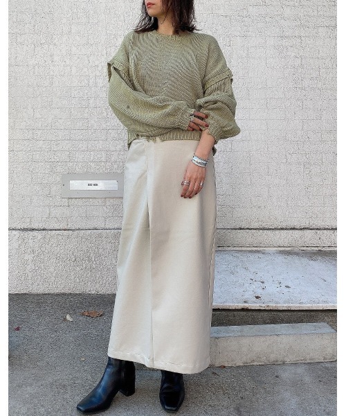 LiSeek（リシーク）の「【LiSeeK】ダメージリブ短丈ニットTOP（ニット/セーター・レディース・オリーブ/ベージュ/アイボリー/ブラック・FREE）」の17枚目の写真