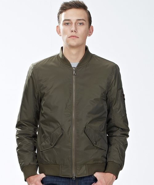 GIORDANO（ジョルダーノ）の「[GIORDANO]ナイロン中綿MA-1ジャケット（ミリタリージャケット・メンズ・ブラック/ネイビー/アーミー・SMALL/MEDIUM/LARGE/X-LARGE）」の3枚目の写真