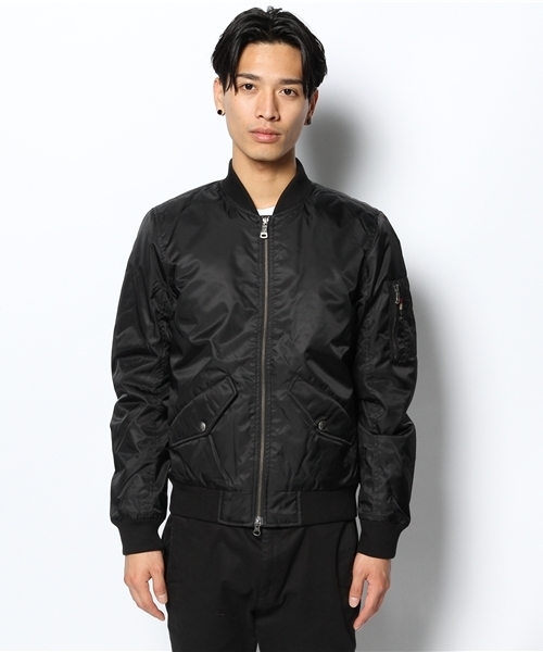 GIORDANO（ジョルダーノ）の「[GIORDANO]ナイロン中綿MA-1ジャケット（ミリタリージャケット・メンズ・ブラック/ネイビー/アーミー・SMALL/MEDIUM/LARGE/X-LARGE）」の4枚目の写真