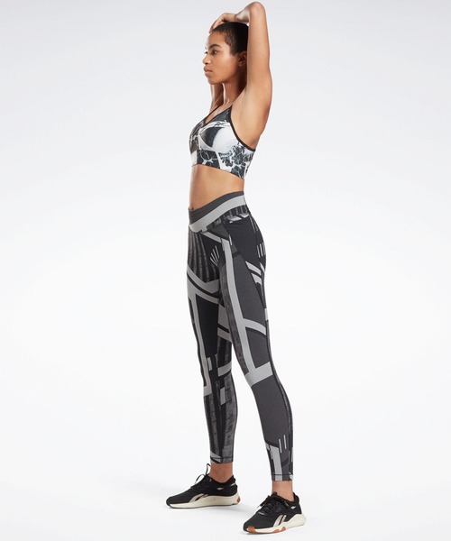 Reebok（リーボック）の「ワークアウトレディ プリンテッド スポーツブラ / Workout Ready Printed Sports Bra（スポーツブラ・レディース・ブラック/ライトブラウン/パープル系その他・SMALL/MEDIUM/LARGE/X-LARGE/X-SMALL/XX-LARGE）」の6枚目の写真