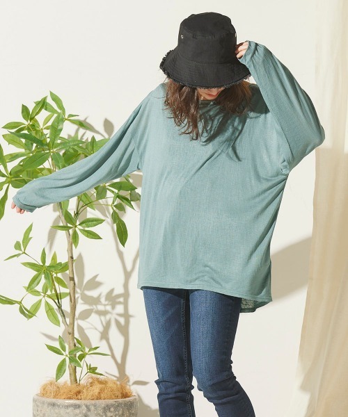 LIPSTAR（リップスター）の「【セット商品】シアープルオーバー＆キャミソール（Tシャツ/カットソー・レディース・オフホワイト/ブラック/ブルー・M）」の10枚目の写真