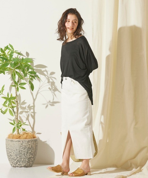 LIPSTAR（リップスター）の「【セット商品】シアープルオーバー＆キャミソール（Tシャツ/カットソー・レディース・オフホワイト/ブラック/ブルー・M）」の17枚目の写真