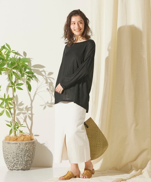 LIPSTAR（リップスター）の「【セット商品】シアープルオーバー＆キャミソール（Tシャツ/カットソー・レディース・オフホワイト/ブラック/ブルー・M）」の22枚目の写真