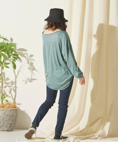 LIPSTAR（リップスター）の「【セット商品】シアープルオーバー＆キャミソール（Tシャツ/カットソー・レディース・オフホワイト/ブラック/ブルー・M）」の20枚目の写真