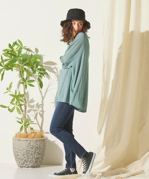 LIPSTAR（リップスター）の「【セット商品】シアープルオーバー＆キャミソール（Tシャツ/カットソー・レディース・オフホワイト/ブラック/ブルー・M）」の16枚目の写真