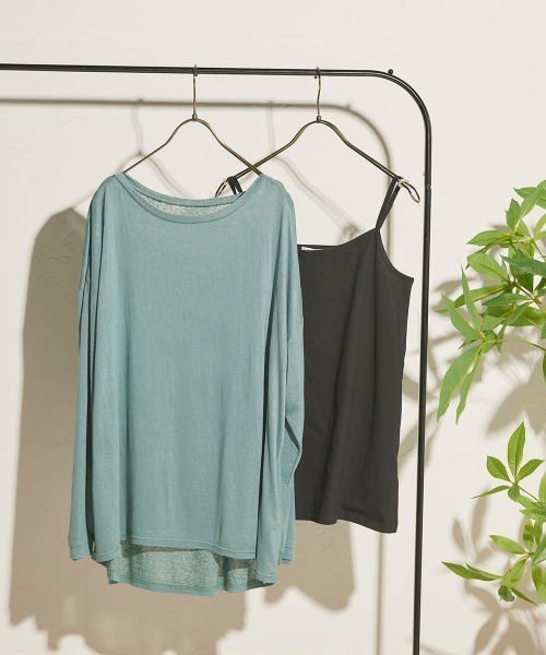 LIPSTAR（リップスター）の「【セット商品】シアープルオーバー＆キャミソール（Tシャツ/カットソー・レディース・オフホワイト/ブラック/ブルー・M）」の7枚目の写真