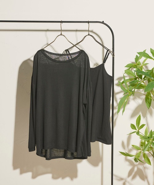 LIPSTAR（リップスター）の「【セット商品】シアープルオーバー＆キャミソール（Tシャツ/カットソー・レディース・オフホワイト/ブラック/ブルー・M）」の21枚目の写真