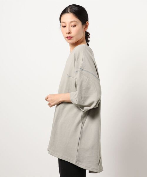 KANGOL EXTRA COMFORT(カンゴールエクストラコンフォート)の「バイカラーステッチ オーバーサイズ半袖Tシャツ(Tシャツ/カットソー・レディース・ライラック/ライトグリーン/オフホワイト/ブラック・LL/M/L)」の14枚目の写真