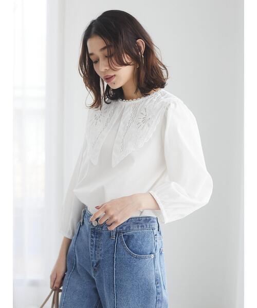 ELENCARE DUE(エレンカーレデュエ)の「・ELENCARE DUE 刺繍レースカラーブラウス*(シャツ/ブラウス・レディース・ブラック/オフホワイト/ピンクベージュ・FREE)」の11枚目の写真