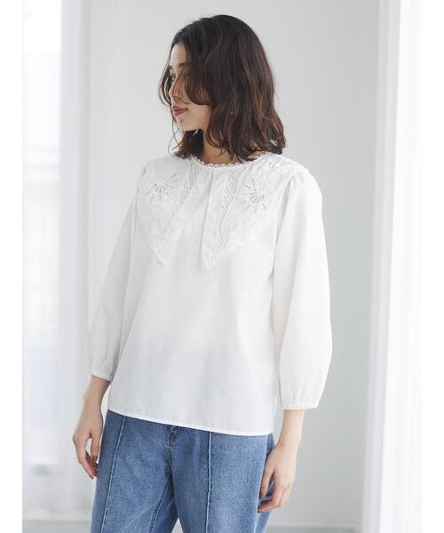 ELENCARE DUE(エレンカーレデュエ)の「・ELENCARE DUE 刺繍レースカラーブラウス*(シャツ/ブラウス・レディース・ブラック/オフホワイト/ピンクベージュ・FREE)」の14枚目の写真