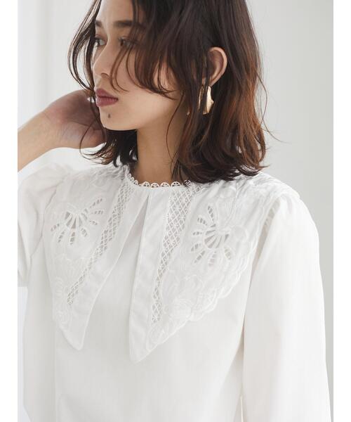 ELENCARE DUE(エレンカーレデュエ)の「・ELENCARE DUE 刺繍レースカラーブラウス*(シャツ/ブラウス・レディース・ブラック/オフホワイト/ピンクベージュ・FREE)」の15枚目の写真