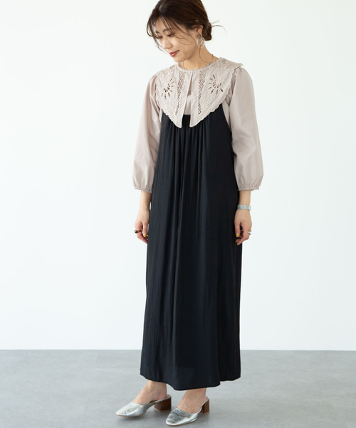 ELENCARE DUE(エレンカーレデュエ)の「・ELENCARE DUE 刺繍レースカラーブラウス*(シャツ/ブラウス・レディース・ブラック/オフホワイト/ピンクベージュ・FREE)」の6枚目の写真