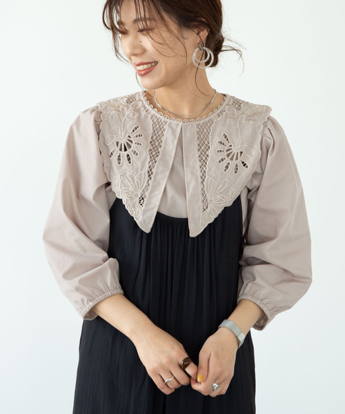 ELENCARE DUE(エレンカーレデュエ)の「・ELENCARE DUE 刺繍レースカラーブラウス*(シャツ/ブラウス・レディース・ブラック/オフホワイト/ピンクベージュ・FREE)」の21枚目の写真