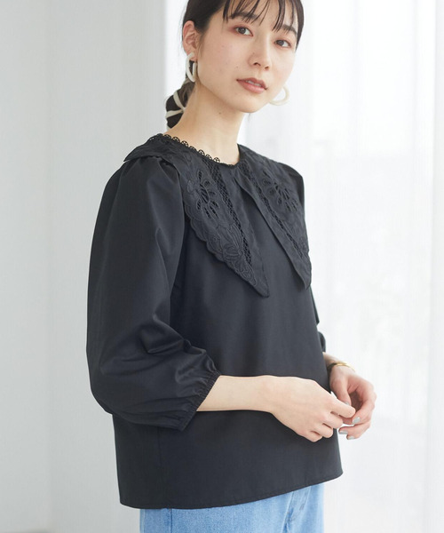 ELENCARE DUE(エレンカーレデュエ)の「・ELENCARE DUE 刺繍レースカラーブラウス*(シャツ/ブラウス・レディース・ブラック/オフホワイト/ピンクベージュ・FREE)」の16枚目の写真