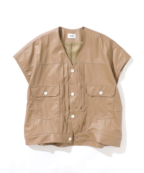 no.(ナンバー)の「【no.】2ND ECO-LEATHER VEST(ベスト・メンズ・ベージュ/ブラック・1)」の4枚目の写真