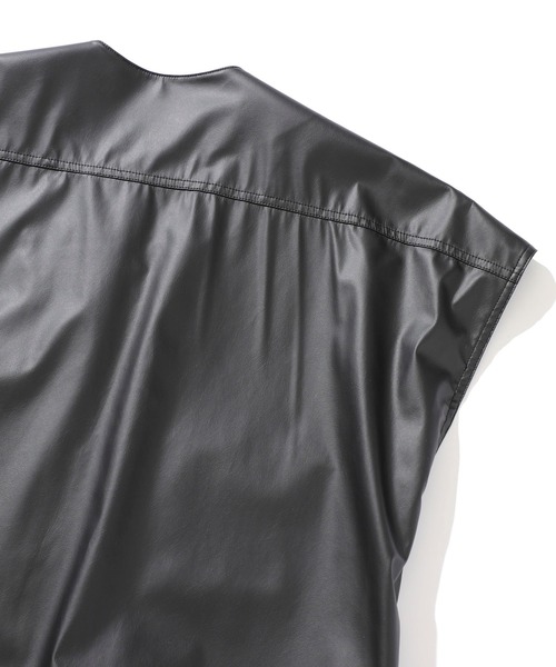 no.(ナンバー)の「【no.】2ND ECO-LEATHER VEST(ベスト・メンズ・ベージュ/ブラック・1)」の7枚目の写真