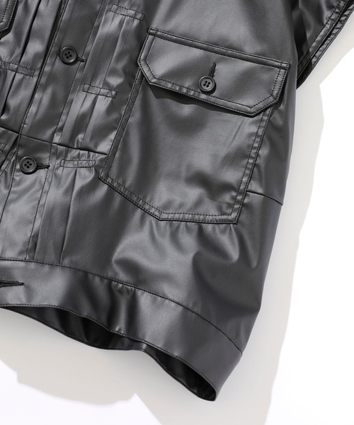 no.(ナンバー)の「【no.】2ND ECO-LEATHER VEST(ベスト・メンズ・ベージュ/ブラック・1)」の9枚目の写真